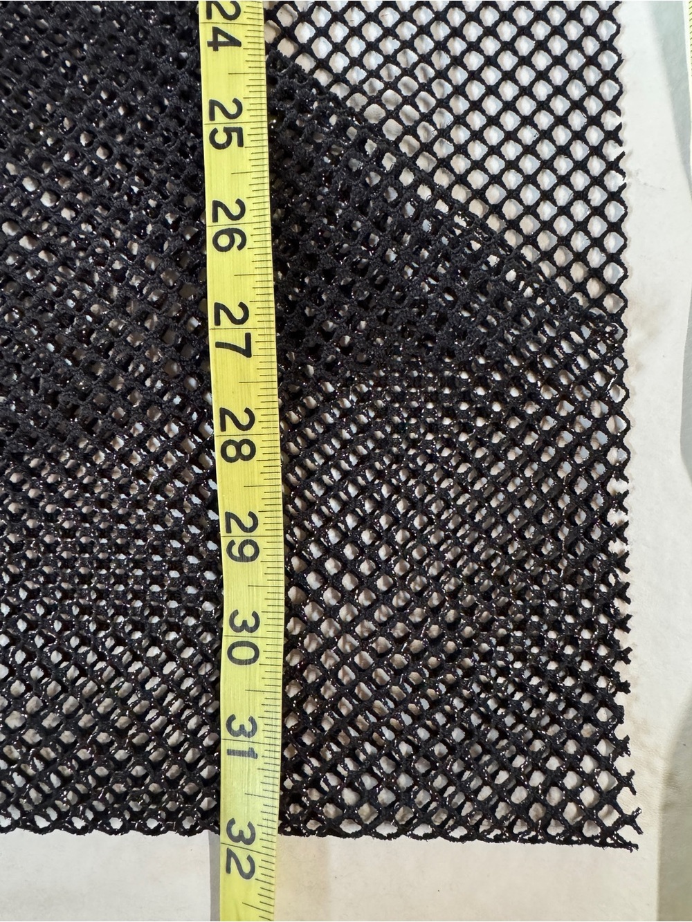 FISHNET STRETCH FABRIC BLACK & SILVER *Sold by-the-yard* (36” x 63” wide) - Picture 6 of 10